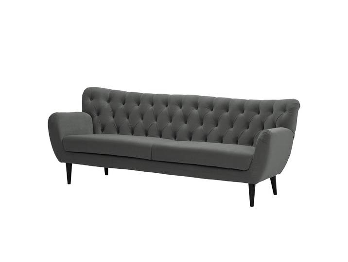 Sofa Lowen I 2,5-Sitzer Grau/Dunkelgrau Microfaser Sela 215 x 86 x 84cm Skandi
