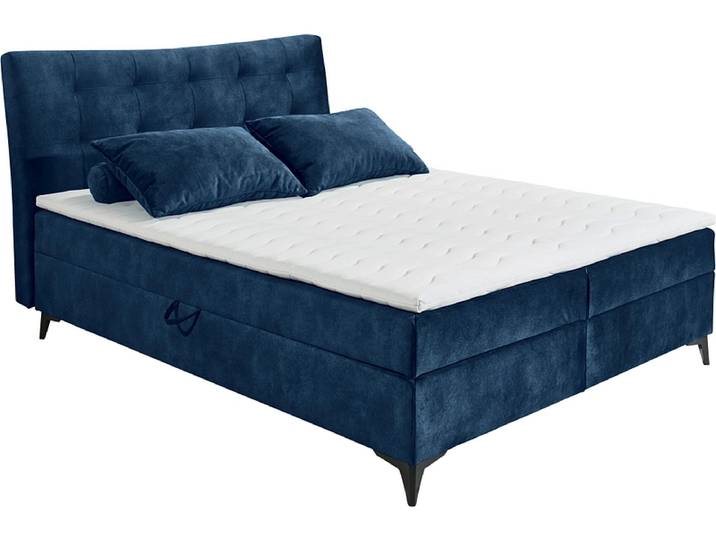 Boxspringbett MELROSE nachtblau 160x200cm weich