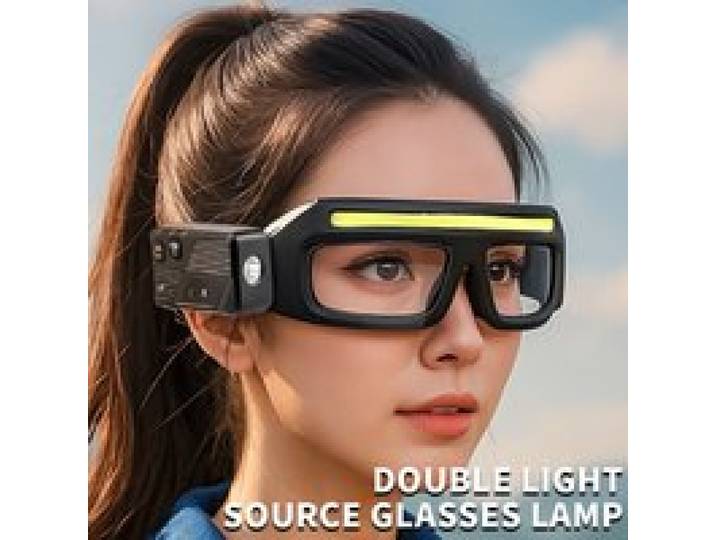 Nieuwe XTE multifunctionele brillamp met Type-C opladen, waarschuwingskoplamp, compacte en draagbare, aanraakgevoelige koplamp