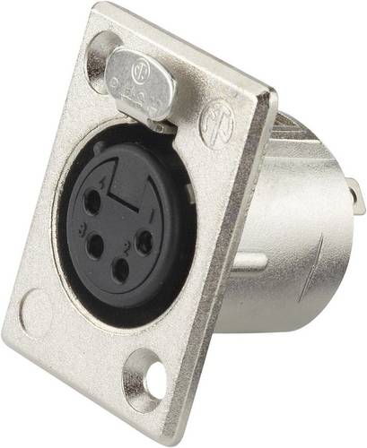 Neutrik NC4FP1 XLR-Steckverbinder Flanschbuchse, Kontakte gerade Polzahl: 4 Silber 1St.