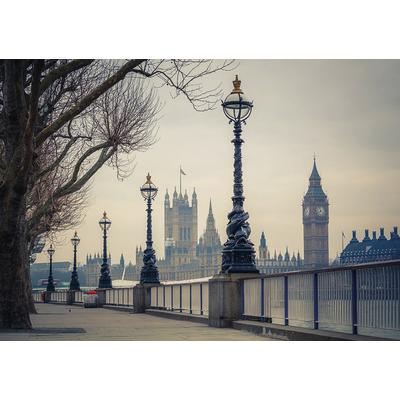 Fototapete PAPERMOON "Big Ben", bunt (grau), B:4m L:2,6m, Vlies, Tapeten