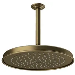 Gessi Venti20 Antikalk-Kopfbrause, D328mm, mit Gelenk und Deckenarm Sondermaß angeben 110-1900mm, Deckenmontage, 65155713, Farbe: Messing Antik