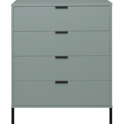 Kommode MÄUSBACHER "Bonnie", grün (pine grün matt), B:81cm H:100cm T:45cm, Holzwerkstoff, Sideboards, Kommode, Kommode mit Quadratgestell