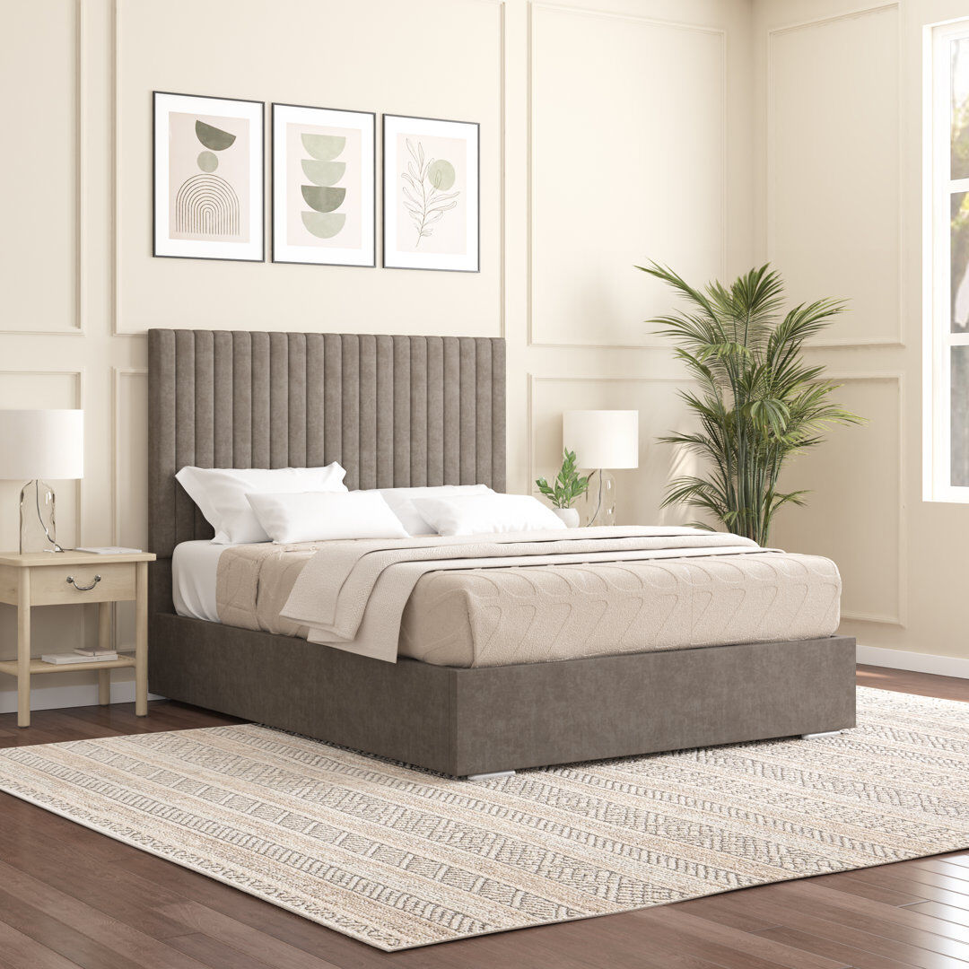 Brayden Studio Aidean Upholstered Bed Frame Mole Kingsize (5')