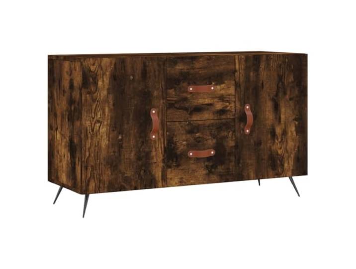 HGFDVCMR Sideboard Räuchereiche 100x36x60 cm Holzwerkstoff Schrank Moderne Anrichte für Wohnzimmer und Flur mit stabilen Metallbeinen, praktischen Türen und viel strukturiertem Stauraum.