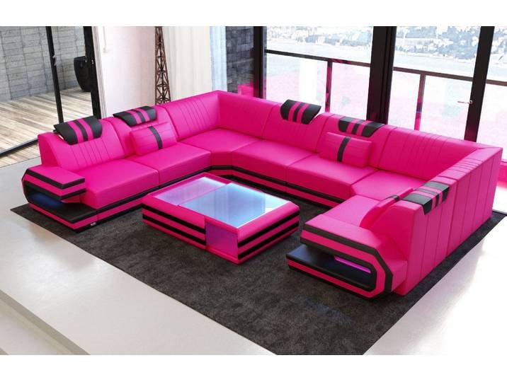 Designsofa Ragusa U-Form aus Leder