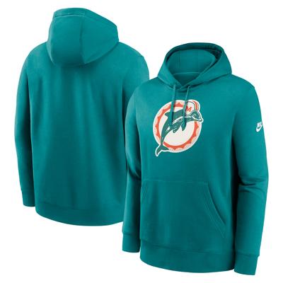 Kapuzenpullover NIKE "Nike Hoodie Miami Dolphins Nike Club Fleece", Damen, Gr. M, grün, 80% Baumwolle, 20% Polyester, Pullover Kapuzenpullover