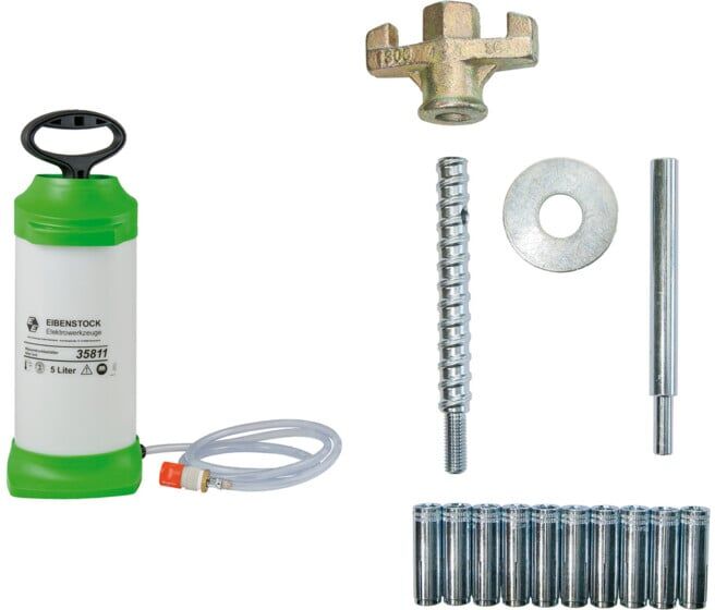 Set Eibenstock Wasserdruckbehälter 5 l Kunststoff + Befestigungsset Beton/Gestein