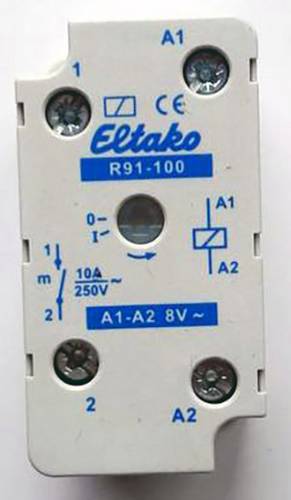 Eltako R91-100-8VAC Schaltrelais Nennspannung: 8V Schaltstrom (max.): 8A 1 Schließer 1St.