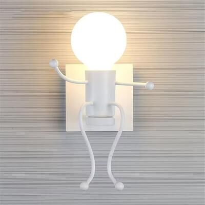 Uplifted Goods Creative Little Man Wall Lamp white Seat Body w o Bulb