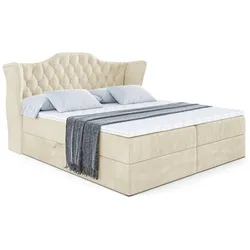 BOXBETT mit Matratze H3 und Lattenrost - VILA - 200x200 cm Beige