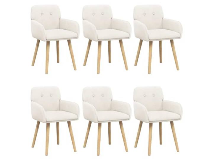 Xhnifbn Esszimmerstühle 6er Set Bouclé Creme Polsterstuhl 59x57x85 cm Weicher Stoffbezug und Holzbeine bringen Wärme in Esszimmer oder Küche. Ergonomische Form für gemütliche Runden.