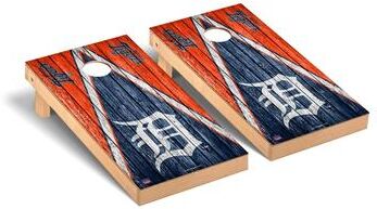 Skip's Garage Detroit Tigers MLB Triangle Cornhole Board Set