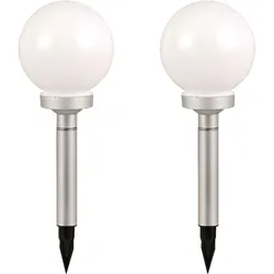 LED Solar Außenleuchte Außenbeleuchtung Beleuchtung Gartenleuchte Lampe Leuchte Kugelform 2er-Set
