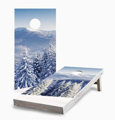 Skip's Garage Winter Mountains Cornhole Boards