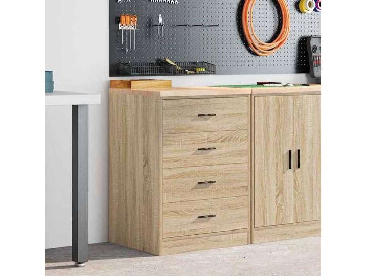 Armoire de rangement de garage chêne sonoma 60x51x85cm bois pin armoire armoire à outils armoire basse armoire de 860600