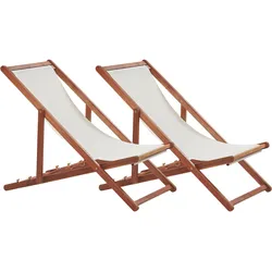 LIEGESTUHL Set mit 2 klappbaren Dunkelbraun Anzio