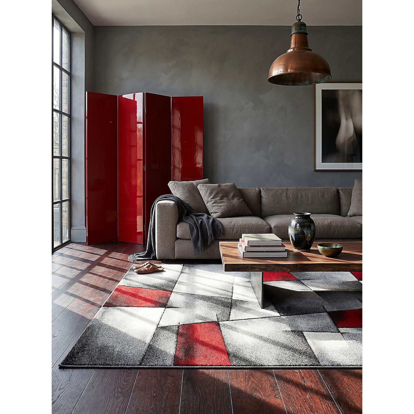 Teppich Polypropylen Rot 120x170 cm - BIENO Kadima Design