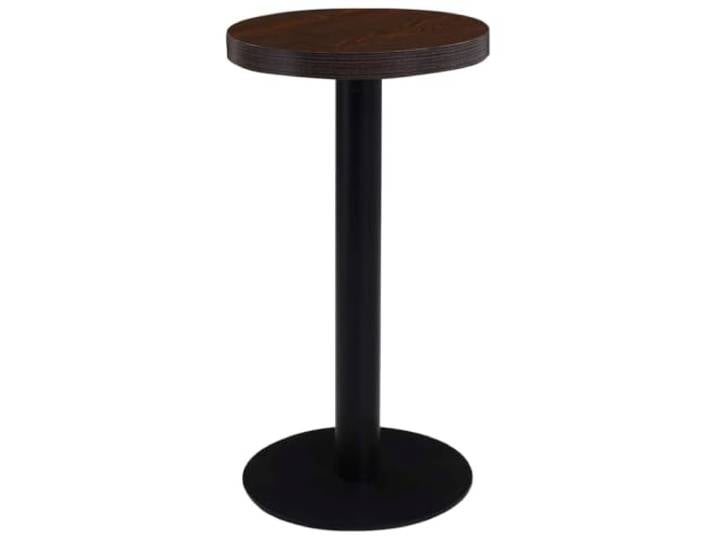 HEFZGDB Bistrotisch Dunkelbraun 40 cm MDF Tischplatte mit Holzmaserung und Stahlgestell für Restaurant Cafe Bar Einrichtung