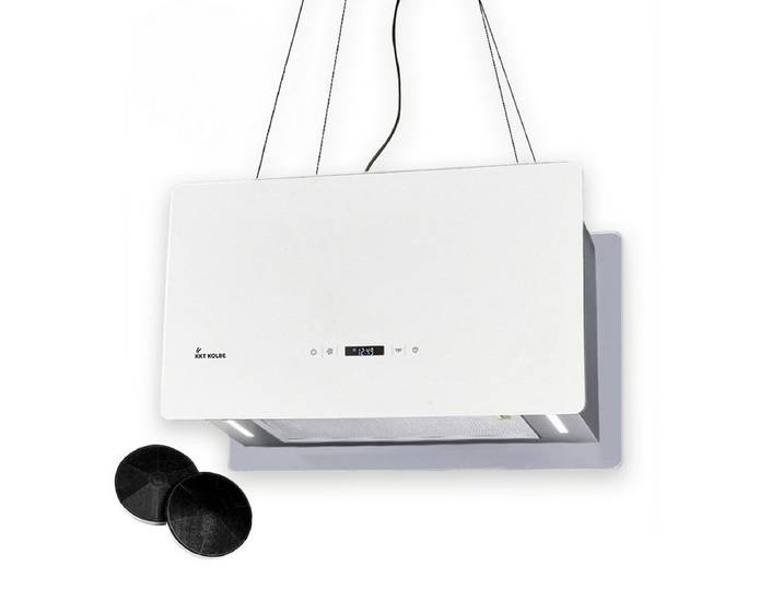 KKT KOLBE Inselhaube Dunstabzugshaube Inselhaube CUBE60-Serie 60cm Abzugshaube / Inselhaube / Umluft / Weiß / Glas / Touch LED / WiFi