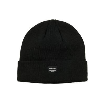 Strickmütze JACK & JONES "JACDNA BEANIE NOOS", Herren, schwarz, Strick, Kunstfaser, unifarben, Mützen Strickmütze, Kunstfaser, Rippenstrick