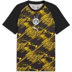 PUMA Herren Shirt BVB Warm Up Jersey, Größe S in Schwarz Schwarz