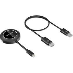 Manhattan 1080p Wireless HDMI-Display-Präsentationsset mit 2 USB-C-Sendemodulen, Switch Box