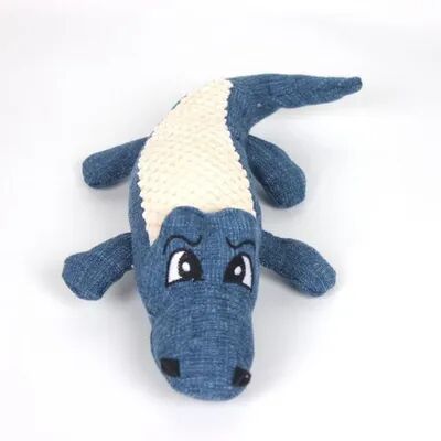 Happy Pet Pantry Interactive Squeaky Animal Plush Dog Toy For Chewing, Fetch & Play blue