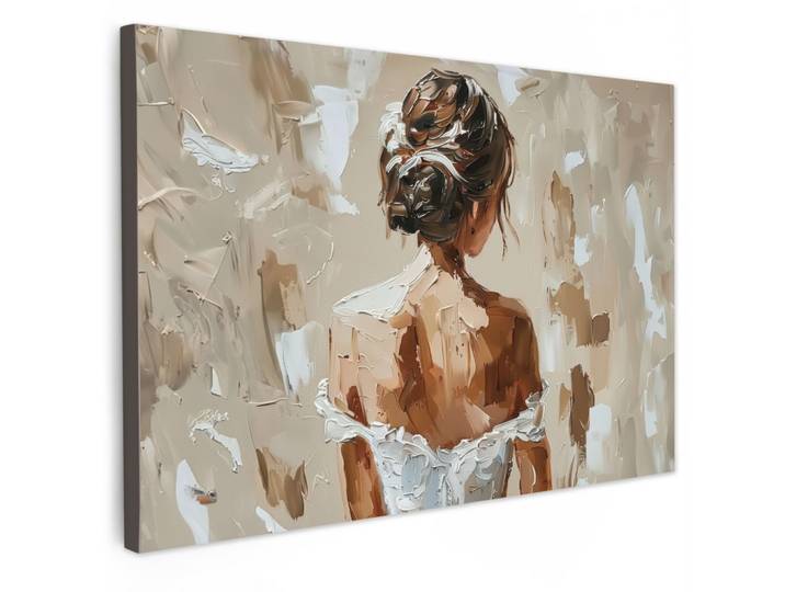 LEINWANDBILD Frau - Farbe - Abstrakt - Beige - Modern Gemälde 60x40 cm