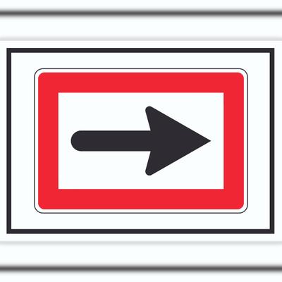 HB-Druck In Pfeilrichtung fahren rechts Symbol A0 (841x1189mm)