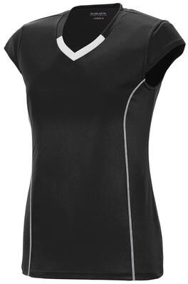 Augusta Sportswear 1219 Athletic Girls Blash Jersey T-Shirt in Black/White size Medium   Polyester