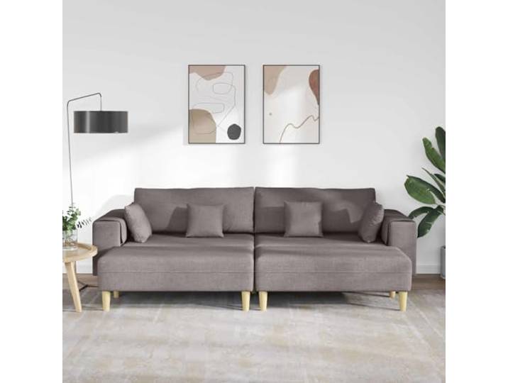 KTHLBRH Sofa mit Kissen, 3 Stück, taupe Stoff Klare Linien, minimalistisches Design, ideal für Wohnzimmer
