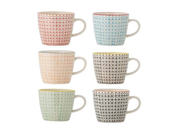Bloomingville Mug Carla, Multicolore, lot de 6