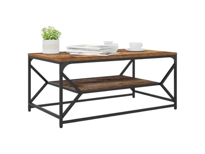 vidaXL Table Basse Bois Ancien 90 x 50 x 40 cm Fait pour durer avec du bois recyclé\, Étagère en dessous pour plus d'espace\,
