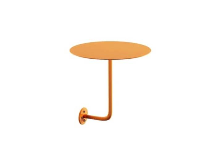 Wandmontierter Runder Tisch, Platzsparender Hängender Beistelltisch For Bubble Tea Shop Café, kleine Kaffeebar, Theke, Snackbar, Möbel(35x45cm Orange)