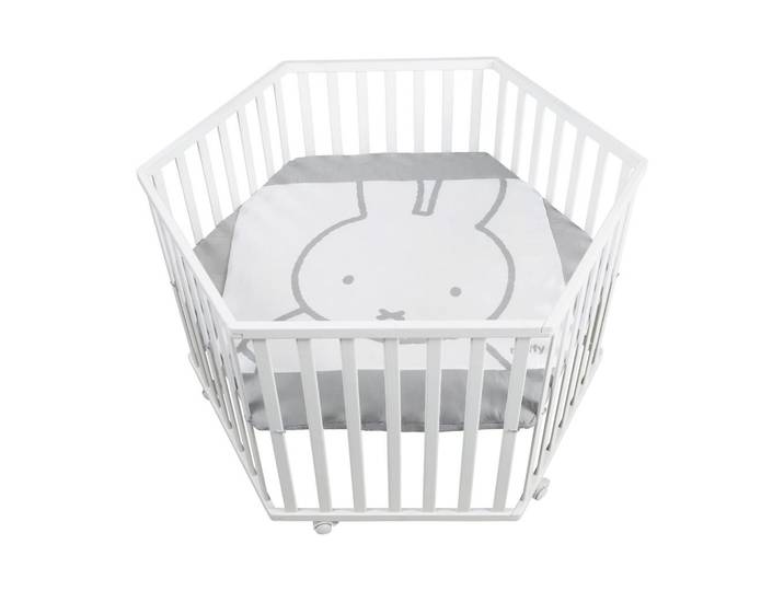 Roba Laufgitter 6-eckig, Miffy, Weiß, Tiere, Sechseckig, 118.5x72.5x103.5 cm, Babymöbel & Kindermöbel, Babyzimmer, Laufgitter
