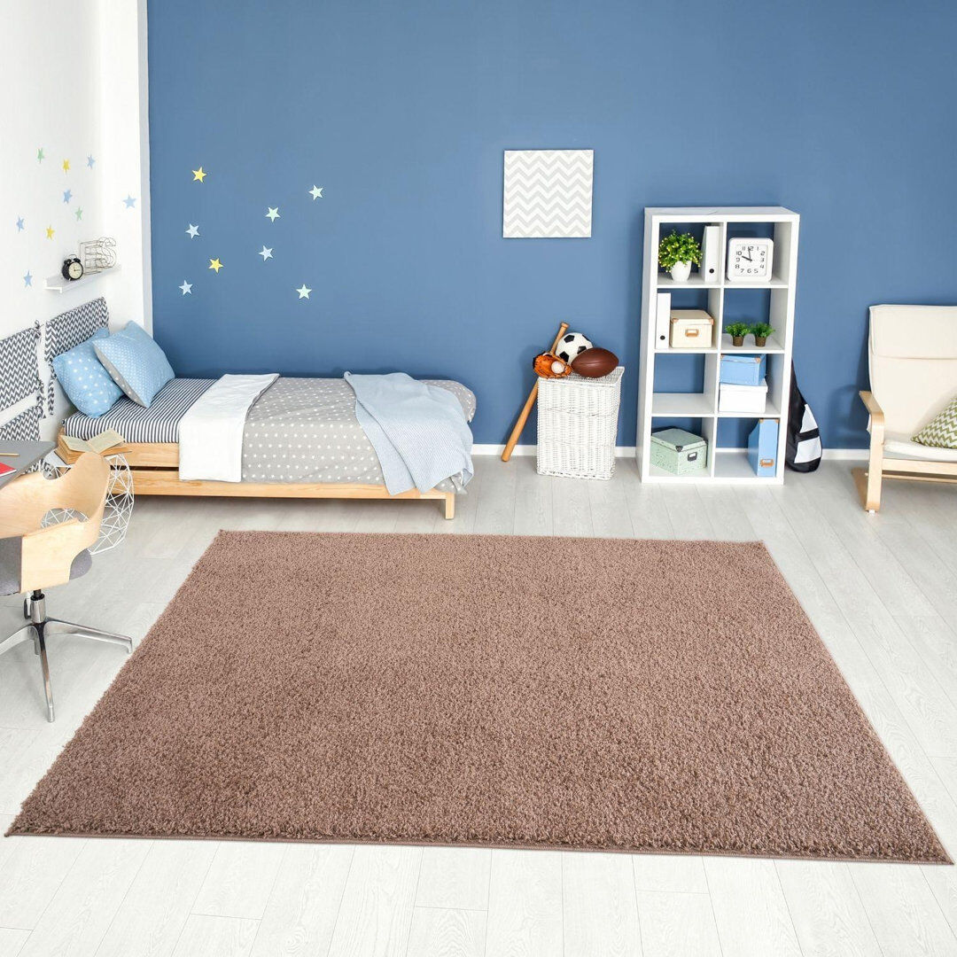 THE RUGS Myshaggy Collection Rugs Solid Design in Beige Beige Rectangle 240 x 340 cm
