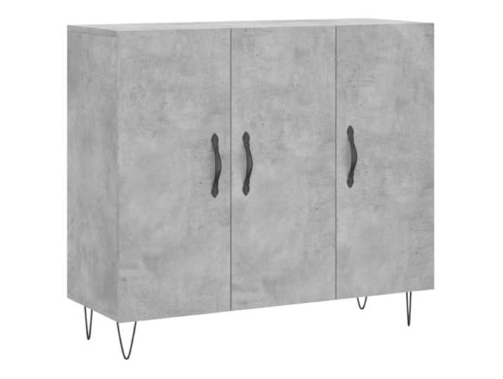 HGFDVCMR Sideboard Betongrau 90x34x80 cm Kommode mit Metallbeinen Vielseitiger Beistellschrank in Betongrau für Wohnzimmer und Schlafzimmer mit stabiler Ablage und Türen