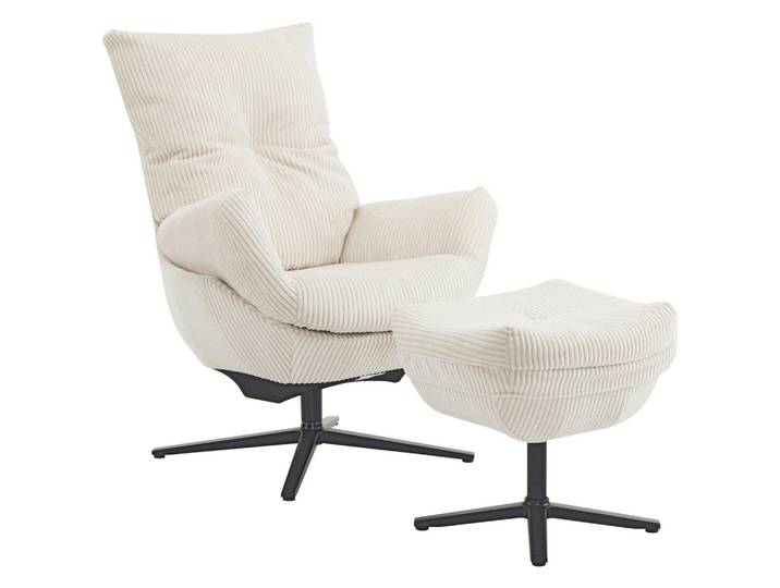 Carryhome Relaxsesselset, Schwarz, Beige, Metall, Textil, 77x100x78 cm, erweiterbar (Typenauswahl), Relaxfunktion, Wohnzimmer, Sessel, Relaxsessel