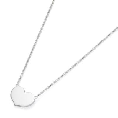 Herzkette SMART JEWEL "Romantisch, Herz als Mittelteil, Silber 925", silber, Halsketten, Damen, 45cm, Herzkette