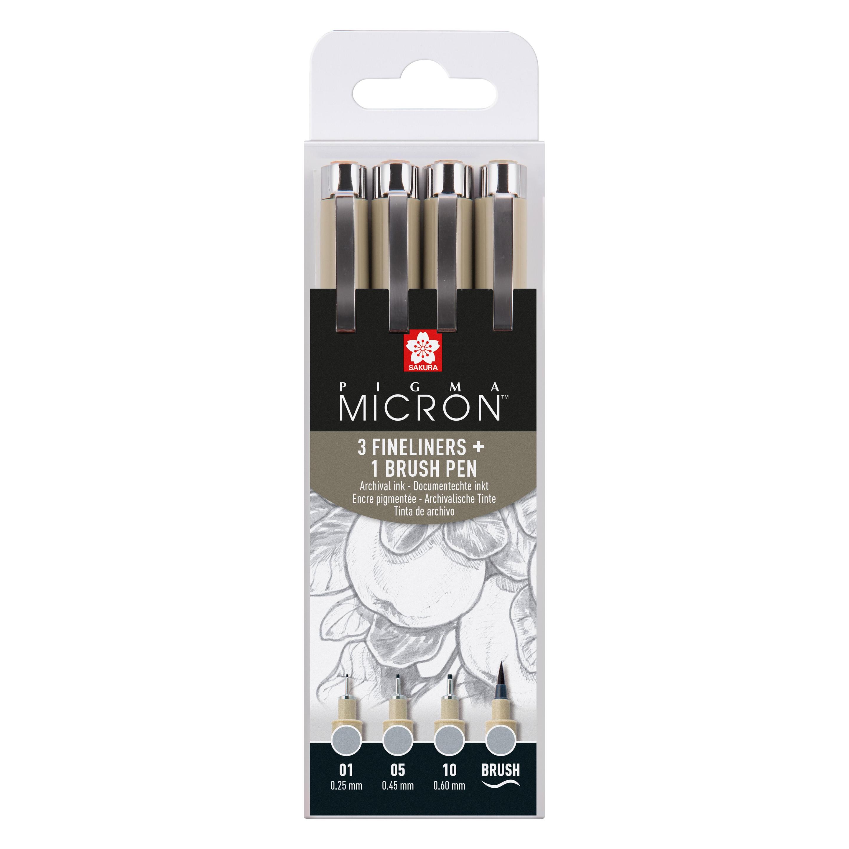 Sakura Fineliner Pigma Micron Hellkaltgrau, 4-teilig (4x) (POXSDK4L)