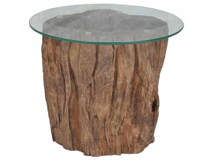 HKLGBVCR Couchtisch, Teak und Hartglas, 50 x 40 cm