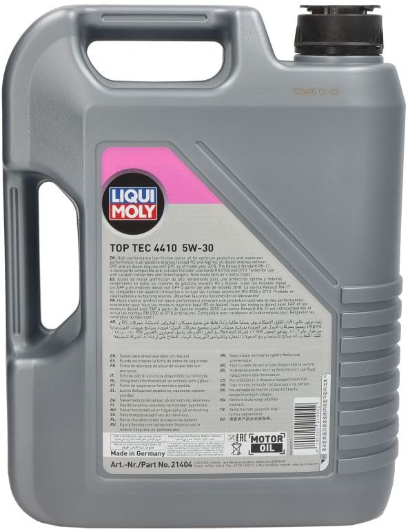 Moottoriöljy Liqui Moly 21398 Toptec 4410 5w30 5l