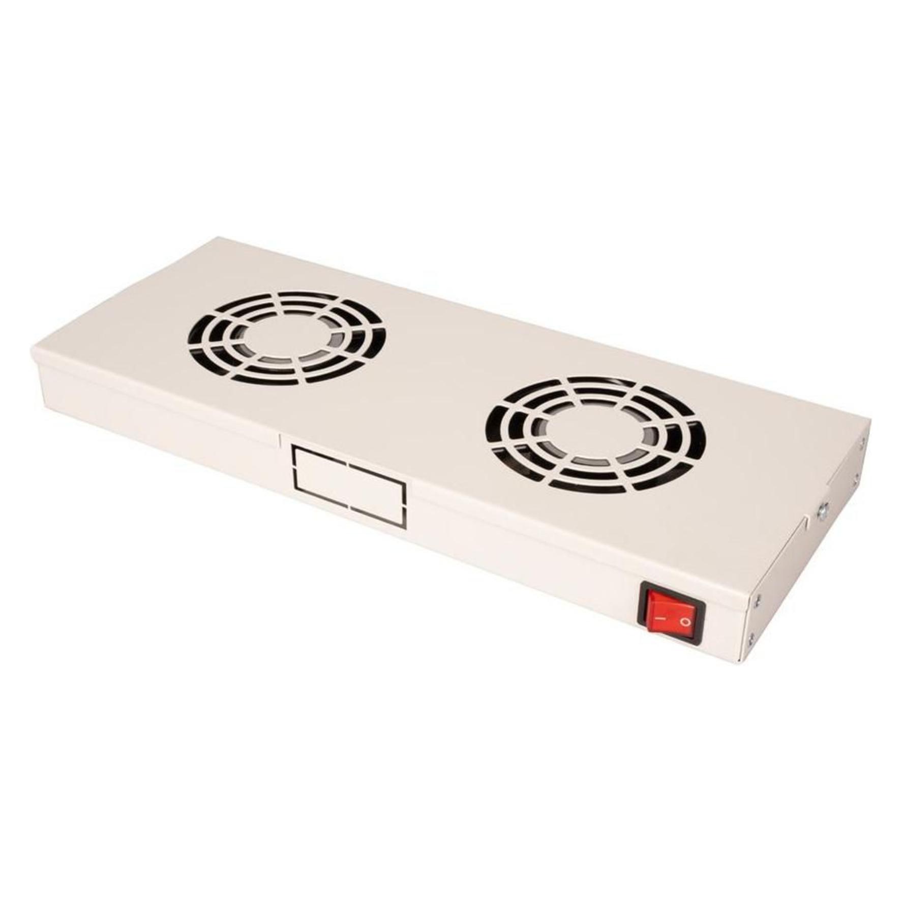 Roline 19-inch fan unit 2 fans ON/OFF grey (26.21.0303)