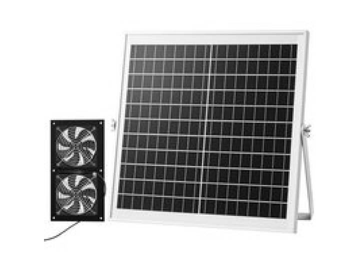VEVOR 15W Solar Ventilator, 12V Solarpannel mit Doppelventilator, Max. 2668 U/min Solar Lüfter für 408 m³/h Luftstrom, 5 m/s Solarbetriebener Abluftventilator für Kleine Hühnerställe Gewächshäuser