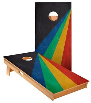 Skip's Garage Angled Stripes Cornhole Boards