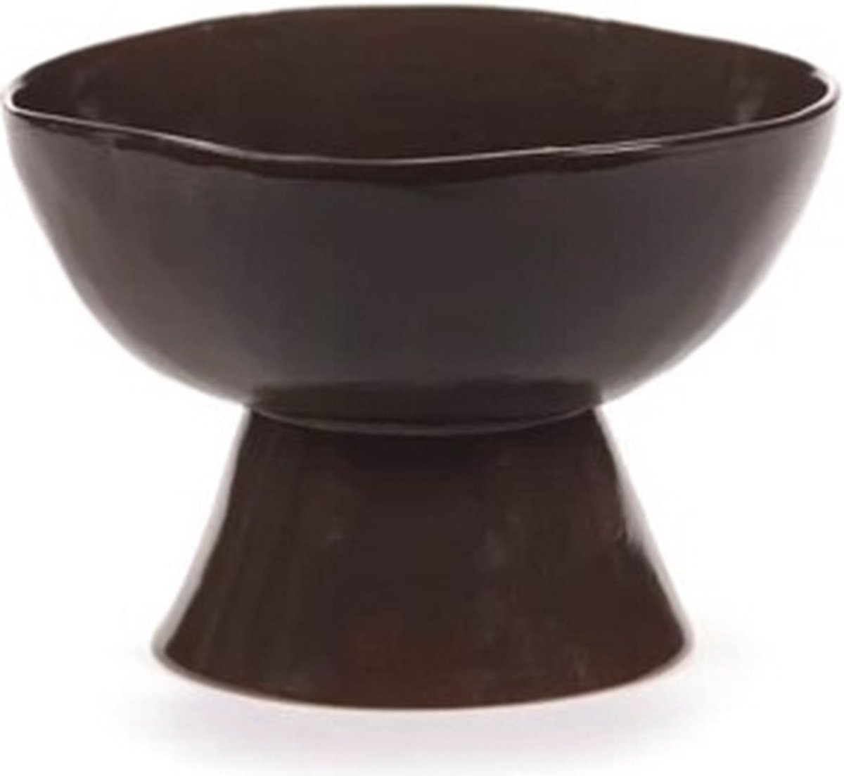 Serax Marie Michielssen La Mère bowl op voet, Ebony, H: 14,5 cm, D: 20,5 cm
