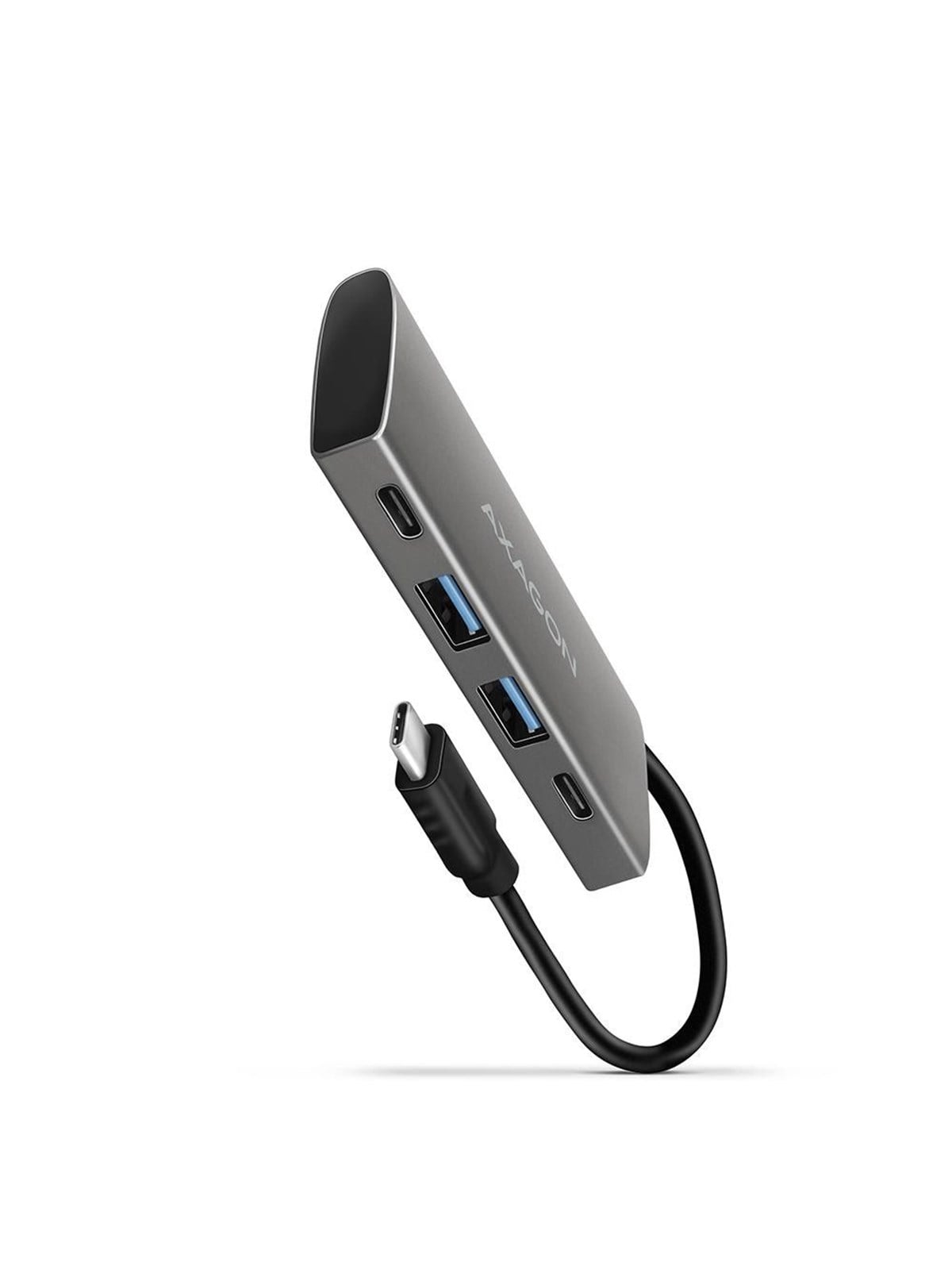 AXAGON Speedster 4 SuperSpeed USB-C 10 Gbps Hub mit 4 USB-Ports USB-Hubs - USB 3.2 - 4 - silber