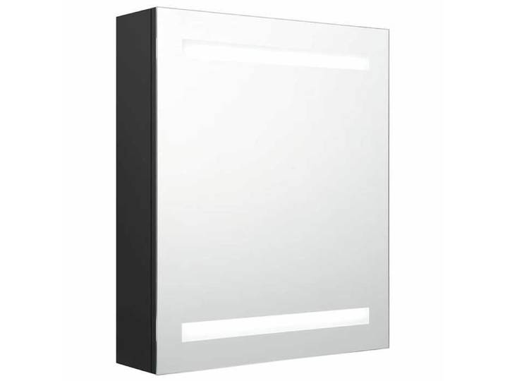 Noir Armoire murale de bain JILL Meuble WC à miroir LED noir 50x14x60 cm BB994