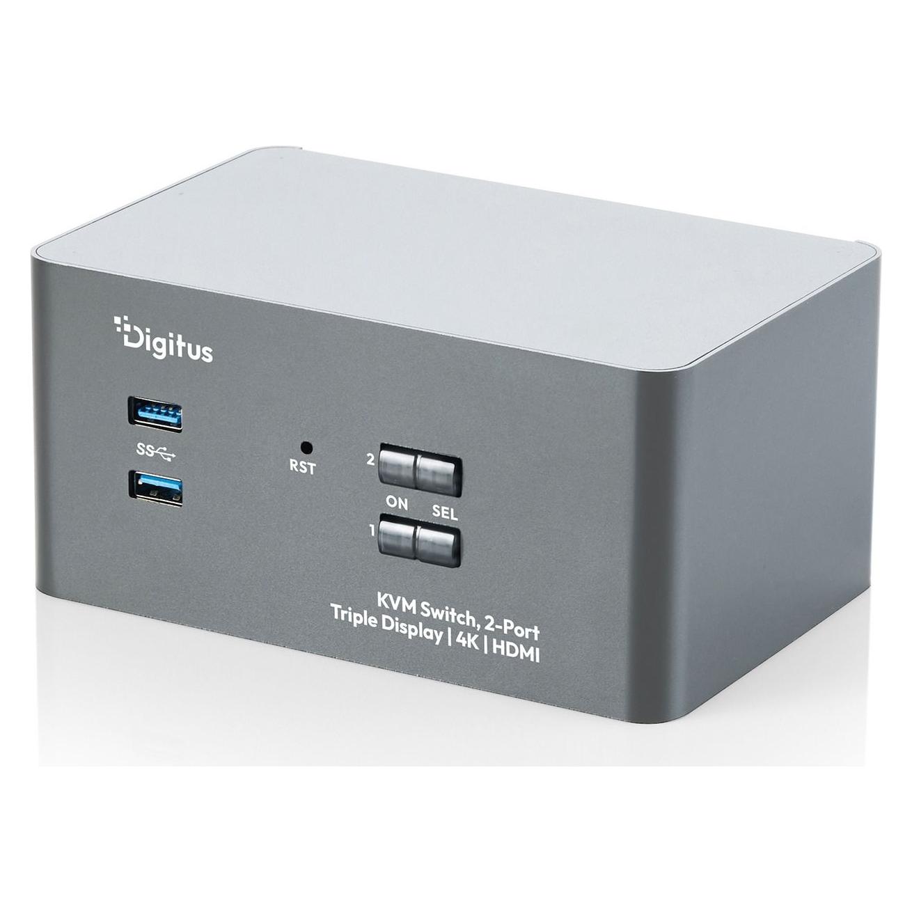 Digitus KVM-Switch, 2-Port, Triple Dispay 4K, HDMI Output (DS-12863)